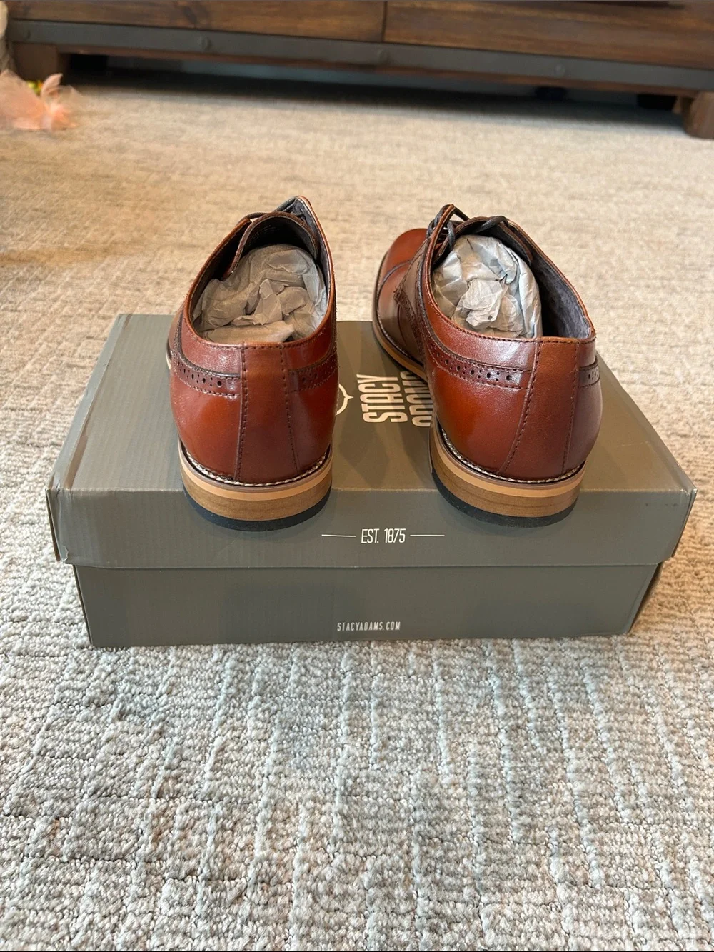 Stacy Adams DICKINSON CAP TOE OXFORD Cognac 10.5